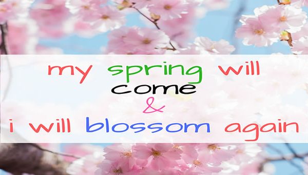 My spring will come & I will blossom again